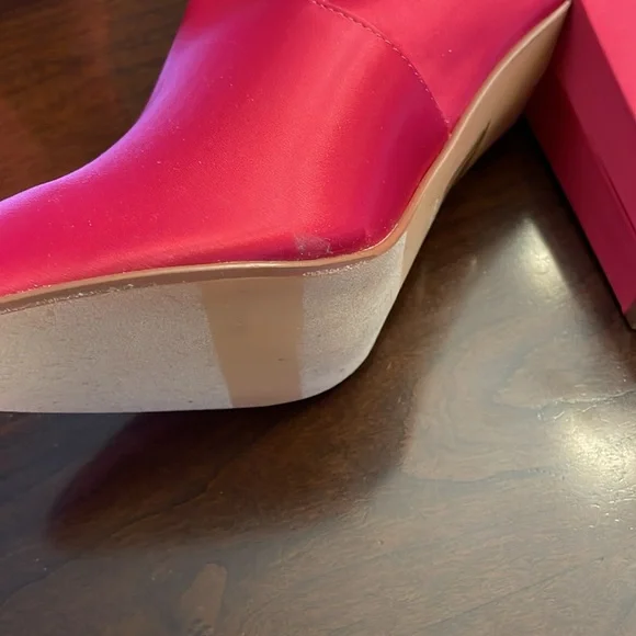 Satin Fuschia Booties by Express - Picture 14 of 16